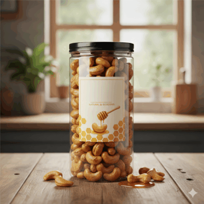 Hạt điều mật ong 500g hộp nhựa trong suốt Hạt Điều Story